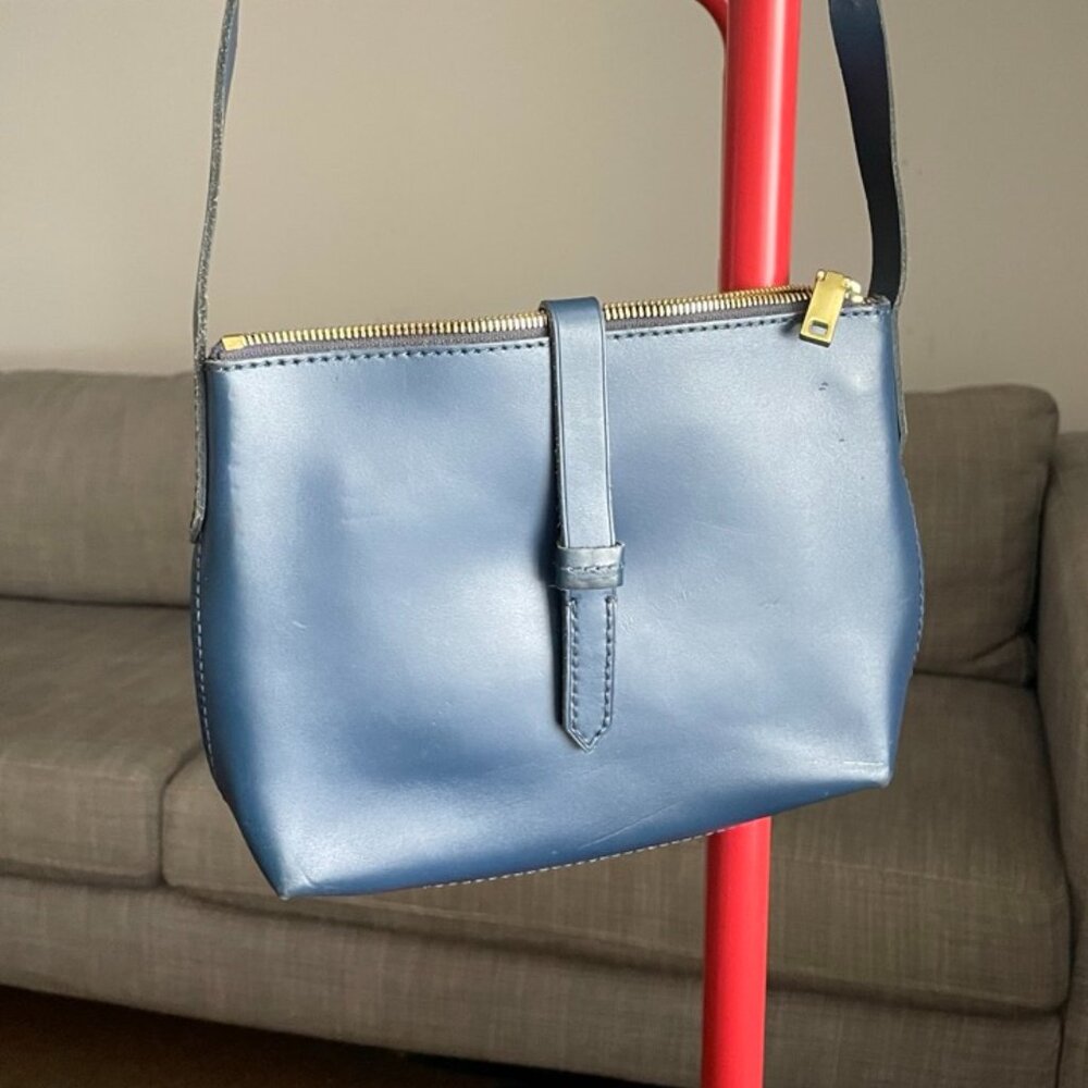 J.Crew Parker Crossbody Leather Purse/Bag - Blue